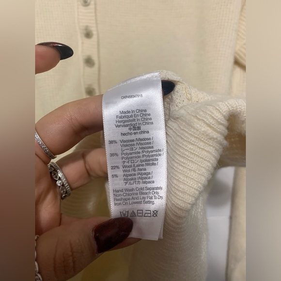 Madewell Women's Asherton Waffle Henley Sweater X1 NC737 - Picture 10 of 10